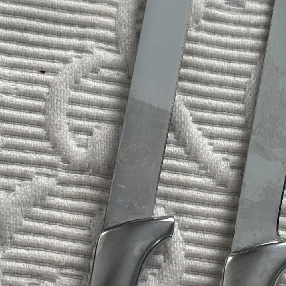 VINTAGE GERBER MIMING LEGENDARY Blades Steel STEAK KNIVES Set Of 4. Original Box